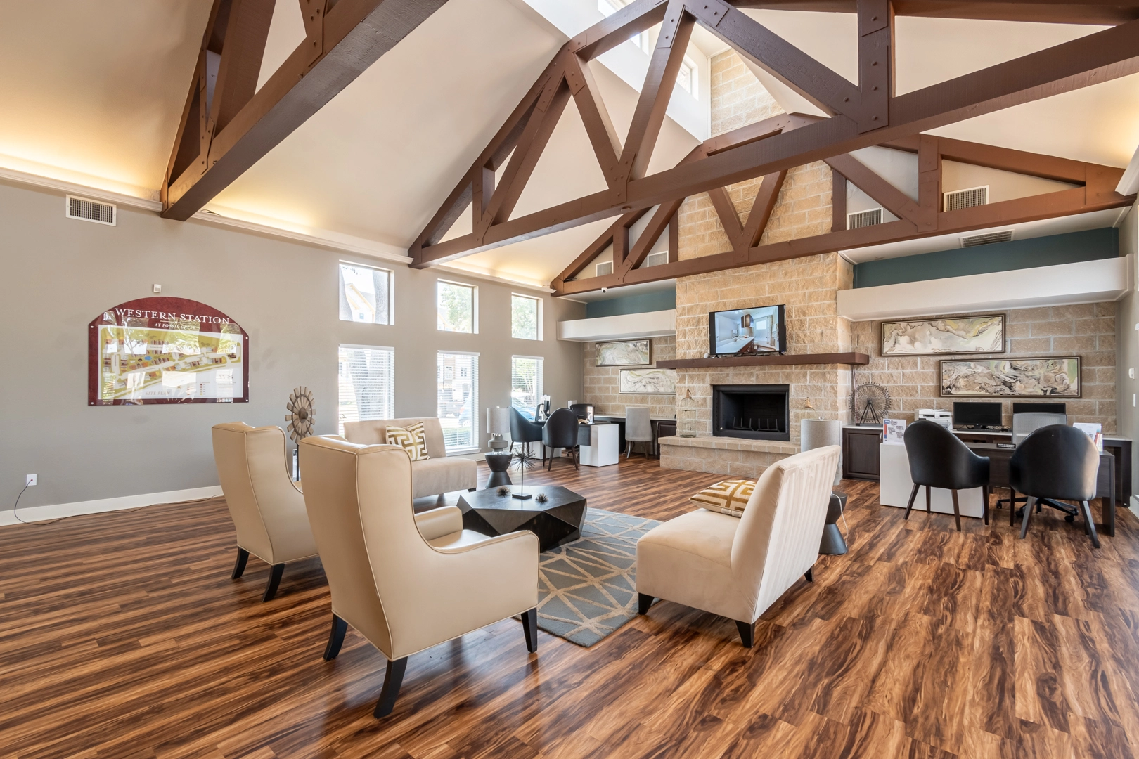 Living Room at Western
            Station Apartment Homes